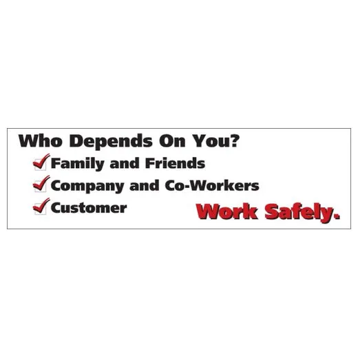 Accuform PWG211 28"" x 96"" Wall-Wrap Wall Graphics: Who Depends On You - Work Safely, Standard Material
