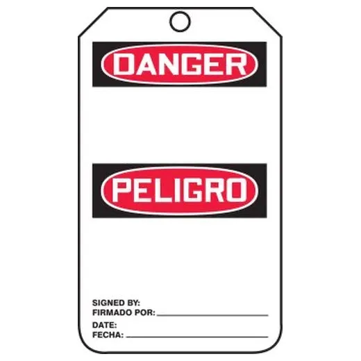 Accuform SBMDT260PTM 14"" x 10"" Spanish Bilingual Tags, RP-Plastic