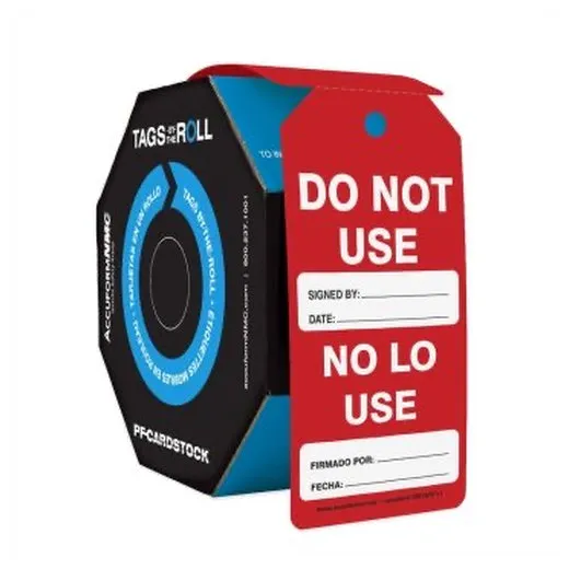 Accuform SBTAR717 Tags By-The-Roll: Do Not Use, Bilingual - Spanish/English, 100 PER ROLL
