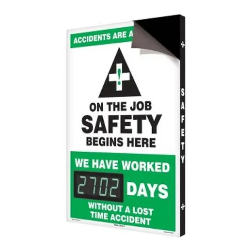 Accuform SCC702 28"" x 20"" Changeable Magnetic Face Digi-Day Electronic Scoreboard - Starter Sets, Aluminum Face, Standard - Black Gloss