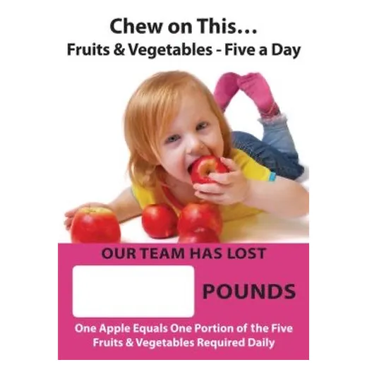 Accuform SCC719 28"" x 20"" Digi-Day Magnetic Faces: Chew On This - Fruits & Vegetables - Five A Day, Magnetic Face Only