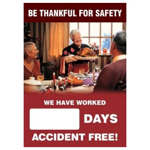 Accuform SCC722 28"" x 20"" Digi-Day Magnetic Faces: Be Thankful For Safety, Magnetic Face Only