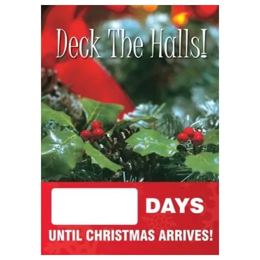 Accuform SCC725 28"" x 20"" Digi-Day Magnetic Faces: Deck The Halls! _ Days Until Christmas Arrives, Magnetic Face Only