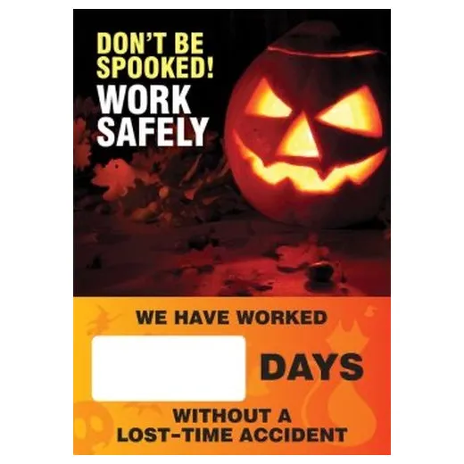 Accuform SCC726 28"" x 20"" Digi-Day Magnetic Faces: Don't Be Spooked! Work Safely, Magnetic Face Only