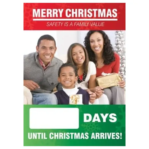 Accuform SCC732 28"" x 20"" Digi-Day Magnetic Faces: Merry Christmas - Safety Is A Family Value - _ Days Until Christmas Arrives, Magnetic Face Only