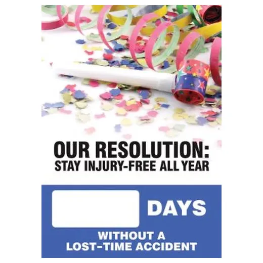 Accuform SCC733 28"" x 20"" Digi-Day Magnetic Faces: Our Resolution - Stay Injury Free All Year - _ Days Without A Lost Time Accident, Magnetic Face Only