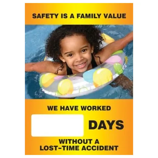 Accuform SCC735 28"" x 20"" Digi-Day Magnetic Faces: Safety Is A Family Value (Summer Theme) - We Have Worked _ Days Without A Lost Time Accident, Magnetic Face Only