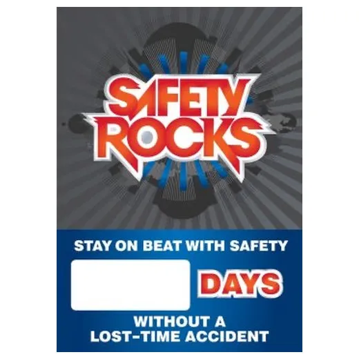 Accuform SCC737 28"" x 20"" Digi-Day Magnetic Faces: Safety Rocks - Stay On Beat With Safety - _ Days Without A Lost Time Accident, Magnetic Face Only