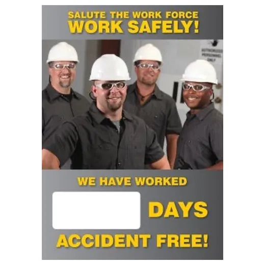 Accuform SCC738 28"" x 20"" Digi-Day Magnetic Faces: Make Time For Safety Everyday - We Have Worked _ Days Without A Lost Time Injury, Magnetic Face Only