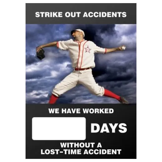 Accuform SCC740 28"" x 20"" Digi-Day Magnetic Faces: Strike Out Accidents - We Have Worked _ Days Without A Lost Time Accident, Magnetic Face Only