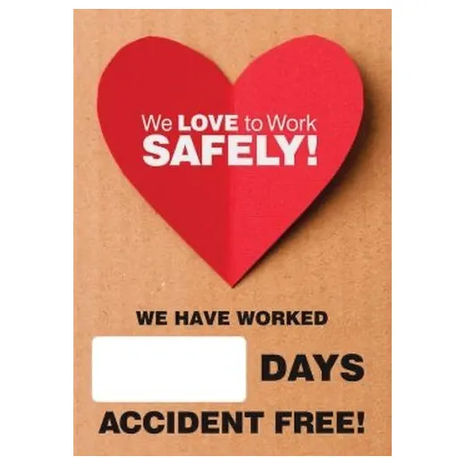 Accuform SCC741 28"" x 20"" Digi-Day Magnetic Faces: We Love To Work Safely - _ Days Accident Free, Magnetic Face Only