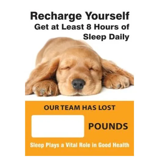 Accuform SCC743 28"" x 20"" Digi-Day Magnetic Faces: Recharge Yourself - Our Team Has Lost _ Pounds - To Be Fully Recharged - Get At Least 8 Hours Of Sleep, Magnetic Face Only