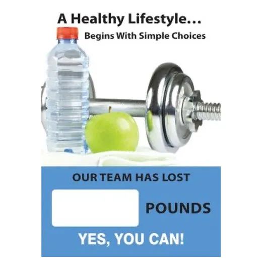 Accuform SCC744 28"" x 20"" Digi-Day Magnetic Faces: A Healthy Lifestyle Begins With Simple Choices - Out Team Has Lost _ Pounds - Yes, You Can!, Magnetic Face Only