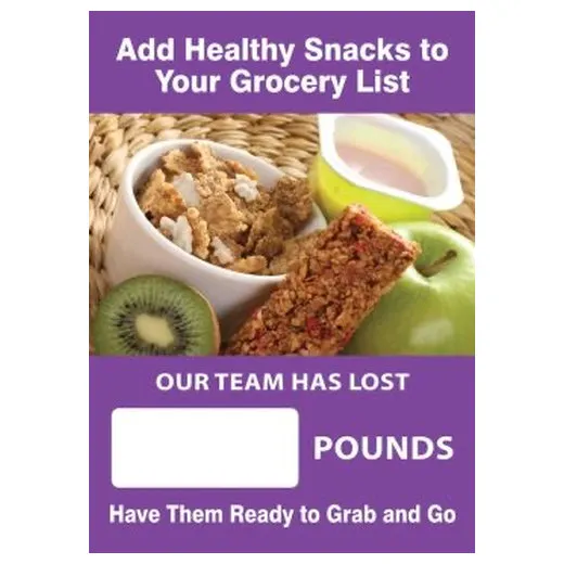 Accuform SCC745 28"" x 20"" Digi-Day Magnetic Faces: Add Healthy Snacks To Your Grocery List - Our Team Has Lost _ Pounds - Have Them Ready To Grab And Go, Magnetic Face Only