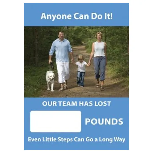 Accuform SCC746 28"" x 20"" Digi-Day Magnetic Faces: Anyone Can Do It - Our Team Has Lost _ Pounds - Even Little Steps Can Go A Long Way, Magnetic Face Only