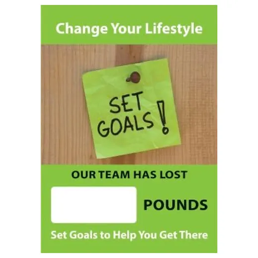 Accuform SCC747 28"" x 20"" Digi-Day Magnetic Faces: Change Your Lifestyle - Our Team Has Lost _ Pounds - Set Goals To Help You Get There, Magnetic Face Only