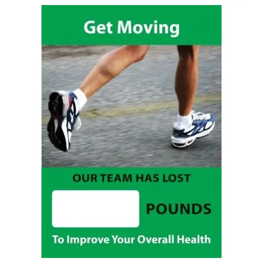 Accuform SCC748 28"" x 20"" Digi-Day Magnetic Faces: Get Moving - Our Team Has Lost _ Pounds - To Improve Your Health, Magnetic Face Only
