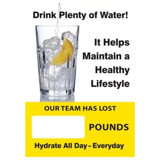 Accuform SCC750 28"" x 20"" Digi-Day Magnetic Faces: Splash It Down Daily - Add Lemon To Your Water For A Zesty Twist - Our Team Has Lost _ Pounds, Magnetic Face Only