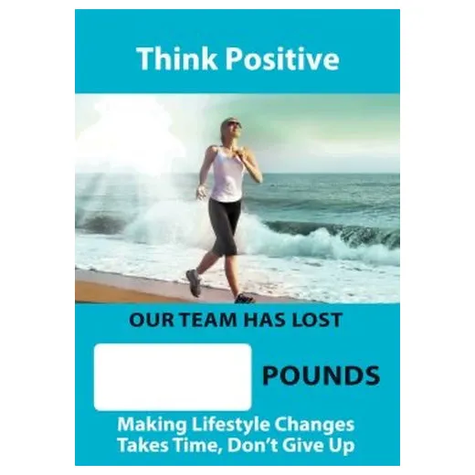 Accuform SCC752 28"" x 20"" Digi-Day Magnetic Faces: Think Positive - _ Pounds Lost By Our Team - Makng Lifestyle Changes Takes Time - Don't Give Up, Magnetic Face Only