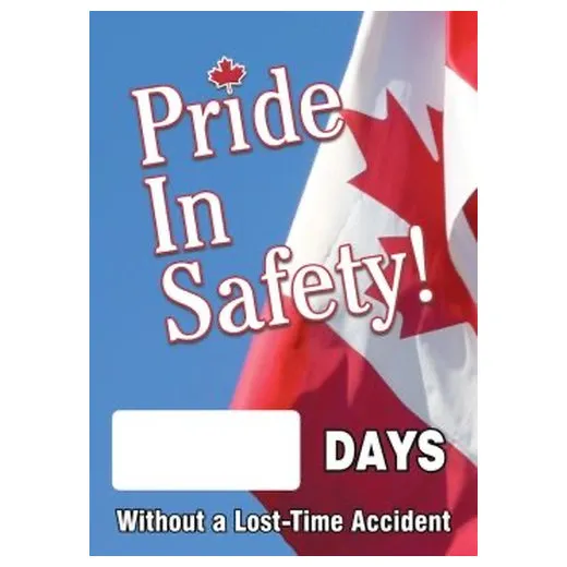 Accuform SCC753 28"" x 20"" Digi-Day Magnetic Faces: Pride In Safety - _ Days Without A Lost Time Accident, Magnetic Face Only