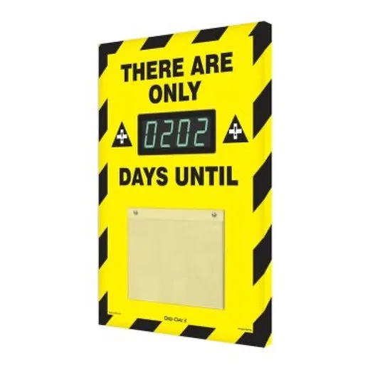 Accuform SCP102 28"" x 20"" Countdown Digi-Day Electronic Scoreboards: There Are Only _ Days Until, Aluminum Face