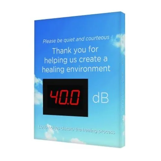 Accuform SCS675 12"" x 10"" Healthcare Decibel Meter Sign: Please Be Quiet And Courteous, Aluminum Face