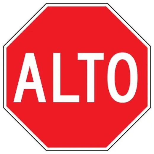 Accuform SHFRR038RA 24"" x 24"" Stop Sign - Spanish, Message: ALTO / STOP, Engineer-Grade Prismatic