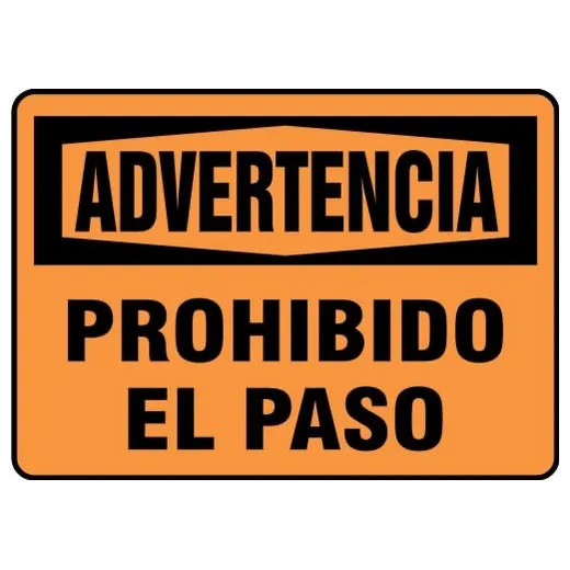Accuform SHMADM313XV 7"" x 10"" OSHA Warning Safety Sign: No Trespassing, Adhesive Dura-Vinyl, Spanish