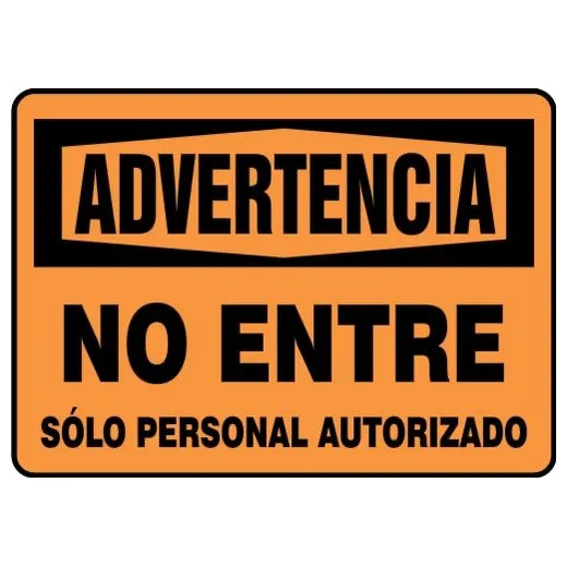 Accuform SHMADM324XL 7"" x 10"" OSHA Warning Safety Sign: Do Not Enter - Authorized Personnel Only, Aluma-Lite, Spanish