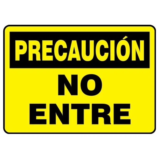 Accuform SHMADM629XL 7"" x 10"" OSHA Caution Safety Sign: Do Not Enter, Aluma-Lite, Spanish