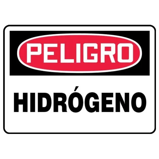 Accuform SHMCHL176XT 7"" x 10"" OSHA Danger Safety Sign: Hydrogen, Dura-Plastic, Spanish