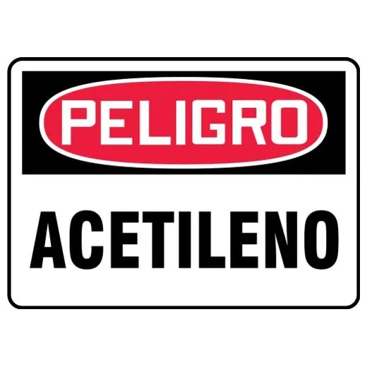 Accuform SHMCHL196XP 7"" x 10"" OSHA Danger Safety Sign: Acetylene, Accu-Shield, Spanish