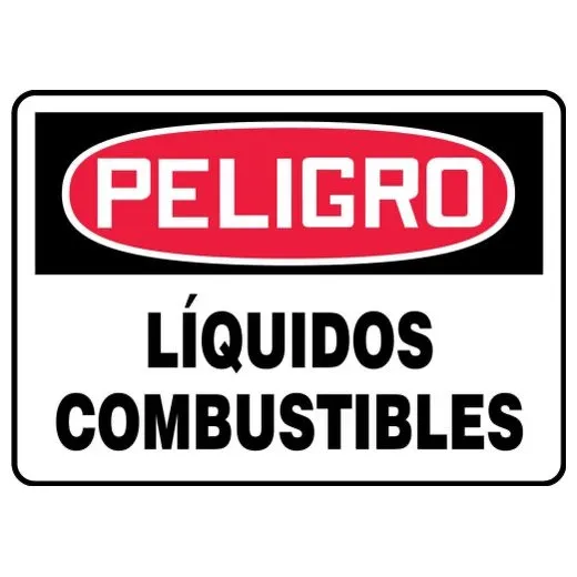 Accuform SHMCHL197VP 14"" x 20"" OSHA Danger Safety Sign: Combustible Liquids, Plastic, Spanish