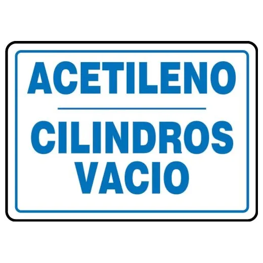 Accuform SHMCPG562XL 7"" x 10"" Safety Sign: Acetylene - Empty Cylinders, Aluma-Lite, Spanish
