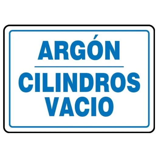 Accuform SHMCPG564XP 7"" x 10"" Safety Sign: Argon - Empty Cylinders, Accu-Shield, Spanish