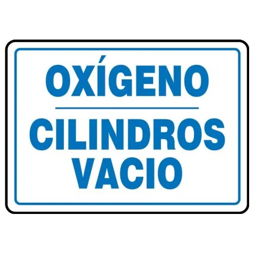 Accuform SHMCPG572VP 7"" x 10"" Safety Sign: Oxygen - Empty Cylinders, Plastic, Spanish