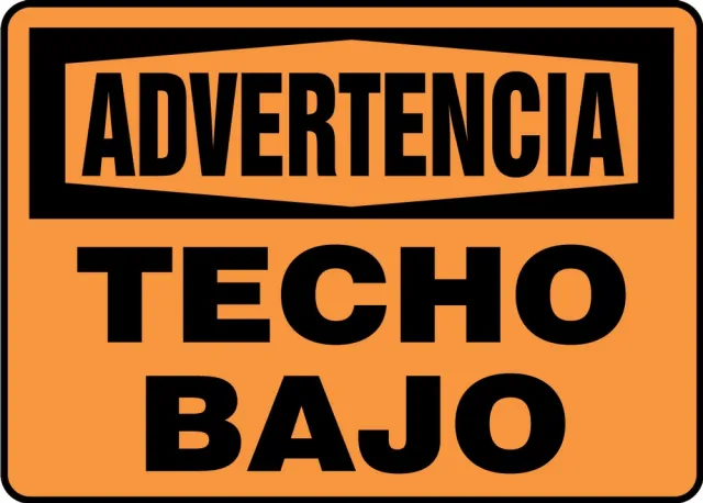 Accuform SHMECR304XP 7"" x 10"" OSHA Warning Safety Sign: Low Headroom