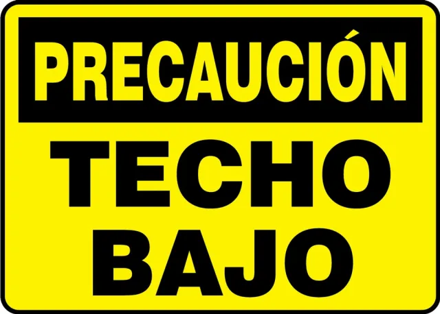 Accuform SHMECR620XT 7"" x 10"" OSHA Caution Safety Sign: Low Headroom