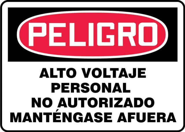 Accuform SHMELC050XV 7"" x 10"" OSHA Danger Safety Sign: High Voltage - Unauthorized Personnel Keep Out