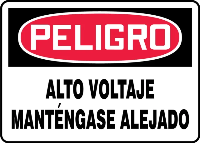 Accuform SHMELC141XP 7"" x 10"" OSHA Danger Safety Sign: High Voltage - Keep Away