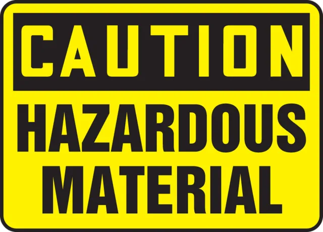 Accuform SHMELC642VA 7"" x 10"" OSHA Caution Safety Sign: Hazardous Material