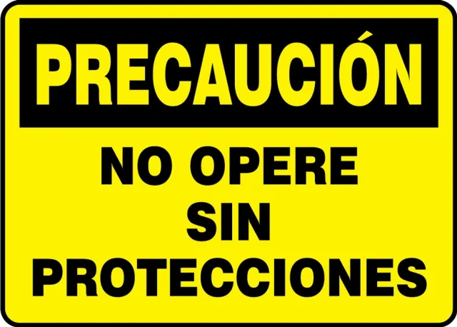 Accuform SHMEQC720VA 7"" x 10"" OSHA Caution Safety Sign - Do Not Operate Without Guards