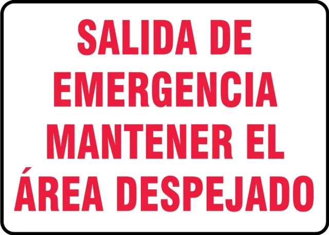 Accuform SHMEXT554VA 7"" x 10"" Safety Sign: Emergency Exit - Keep Area Clear