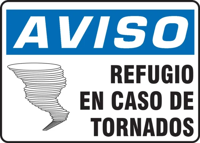 Accuform SHMFEX800VS 7"" x 10"" OSHA Notice Safety Sign: Tornado Shelter