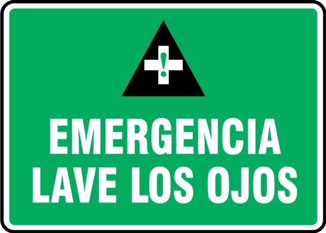Accuform SHMFSD983XP 7"" x 10"" Safety Sign: Emergency Eye Wash