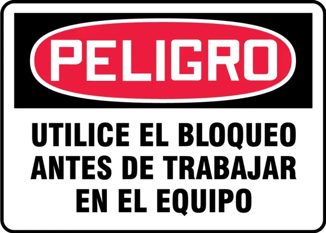 Accuform SHMLKT021XT 7"" x 10"" OSHA Danger Safety Sign: Use Lockout Before Working On Equipment