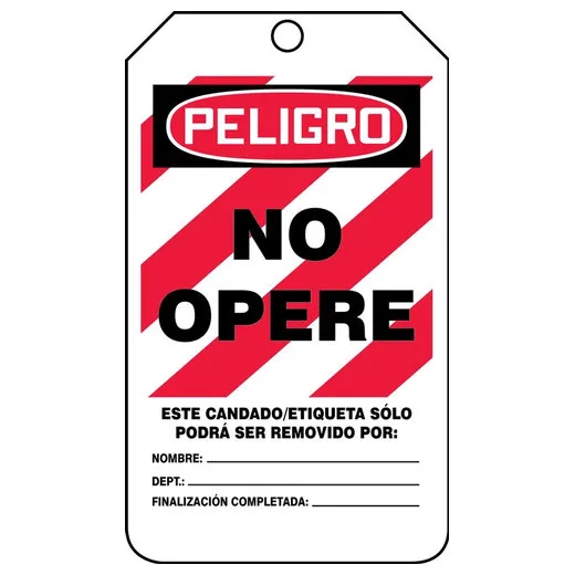 Accuform SHMLT400CTP 5-3/4"" x 3-1/4"" OSHA Danger Lockout Safety Tags: Do Not Operate