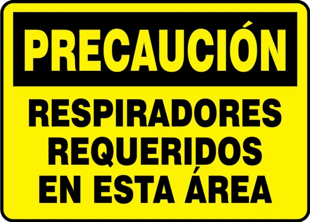 Accuform SHMPPE438XT 7"" x 10"" OSHA Caution Safety Sign: Respirators Required In This Area