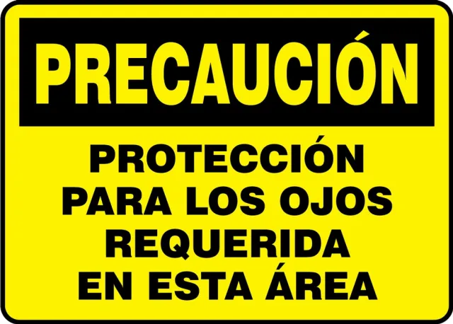 Accuform SHMPPE624XV 7"" x 10"" OSHA Caution Safety Sign: Eye Protection Required In This Area