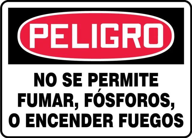 Accuform SHMSMK135XT 7"" x 10"" OSHA Danger Smoking Control Sign: No Smoking, Matches or Open Lights